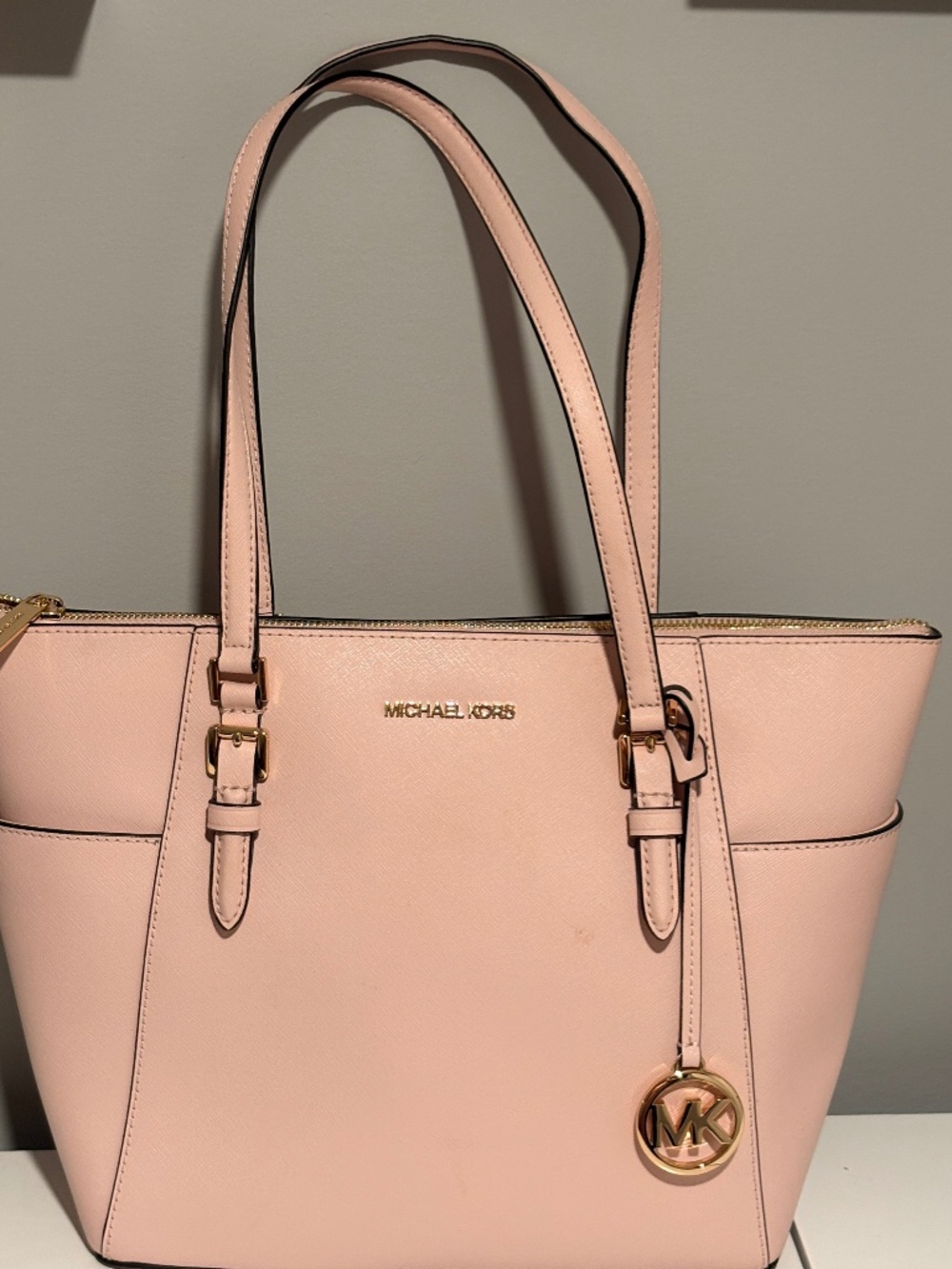Michael Kors Charlotte leather tote pink